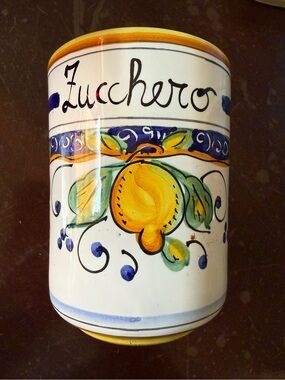Amalfi Lemons Italian Ceramic Zucchero [Sugar] Canister Jar.